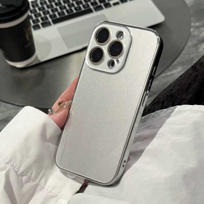 husă protectie din sticlă cu finisaj electroplacat pentru iPhone 11–14 Pro/Pro Max – anti-cadere, anti-amprente, aspect elegant