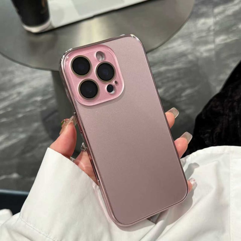  husă protectie din sticlă cu finisaj electroplacat pentru iPhone 11–14 Pro/Pro Max – anti-cadere, anti-amprente, aspect elegant