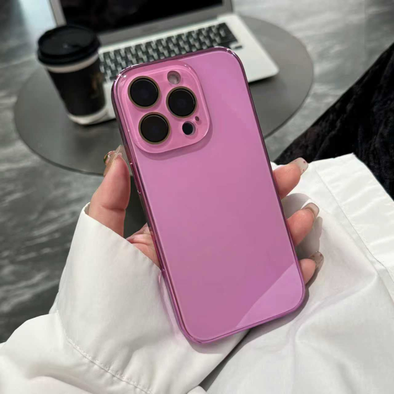  husă protectie din sticlă cu finisaj electroplacat pentru iPhone 11–14 Pro/Pro Max – anti-cadere, anti-amprente, aspect elegant