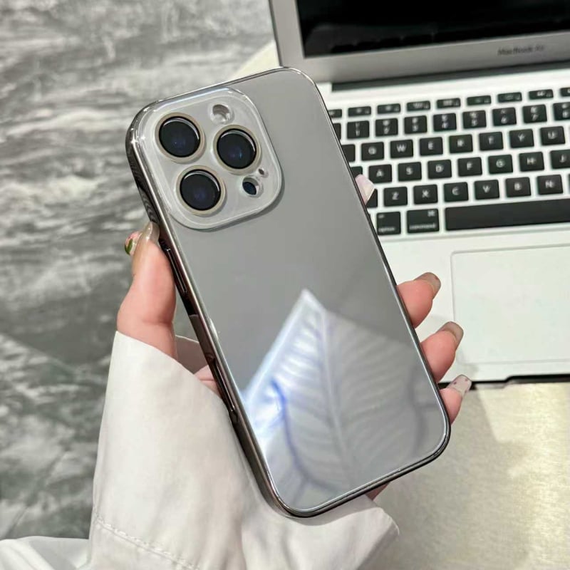  husă protectie din sticlă cu finisaj electroplacat pentru iPhone 11–14 Pro/Pro Max – anti-cadere, anti-amprente, aspect elegant