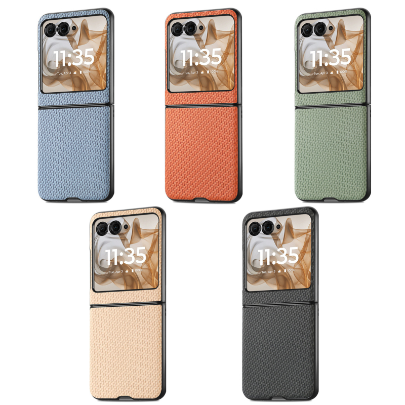 Калъф за Motorola Razr от PU кожа с пълен обхват, тиснен дизайн, удароустойчив и антиотпечатък