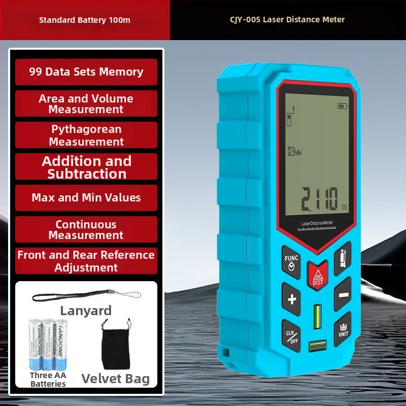 Lāzera attāluma mērītājs, infrasarkanais mērīšanas instruments, digitālais lineāls, attāluma mērīšanas instruments