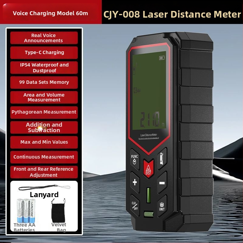 Lāzera attāluma mērītājs, infrasarkanais mērīšanas instruments, digitālais lineāls, attāluma mērīšanas instruments