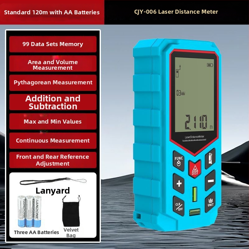 Lāzera attāluma mērītājs, infrasarkanais mērīšanas instruments, digitālais lineāls, attāluma mērīšanas instruments