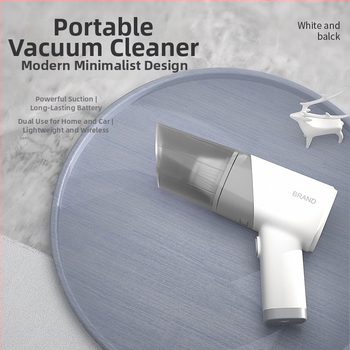 Aspirator portabil pentru mașină, fără fir, 80W, 5V, 5500Pa, 33000 rpm, cablu de încărcare de 3 m, utilizare duală pentru casă și mașină, funcție de curățare praf