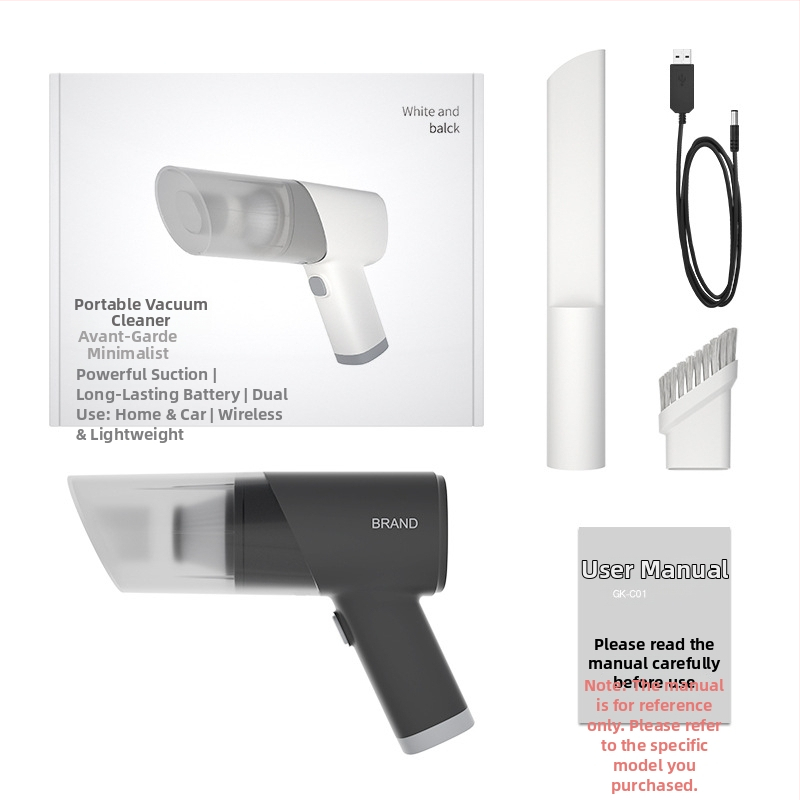 Aspirator portabil pentru mașină, fără fir, 80W, 5V, 5500Pa, 33000 rpm, cablu de încărcare de 3 m, utilizare duală pentru casă și mașină, funcție de curățare praf