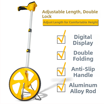 Mehānisks attāluma mērierāts ar riteņu un digitālo displeju, manuāla vadība, ārējiem mērījumiem