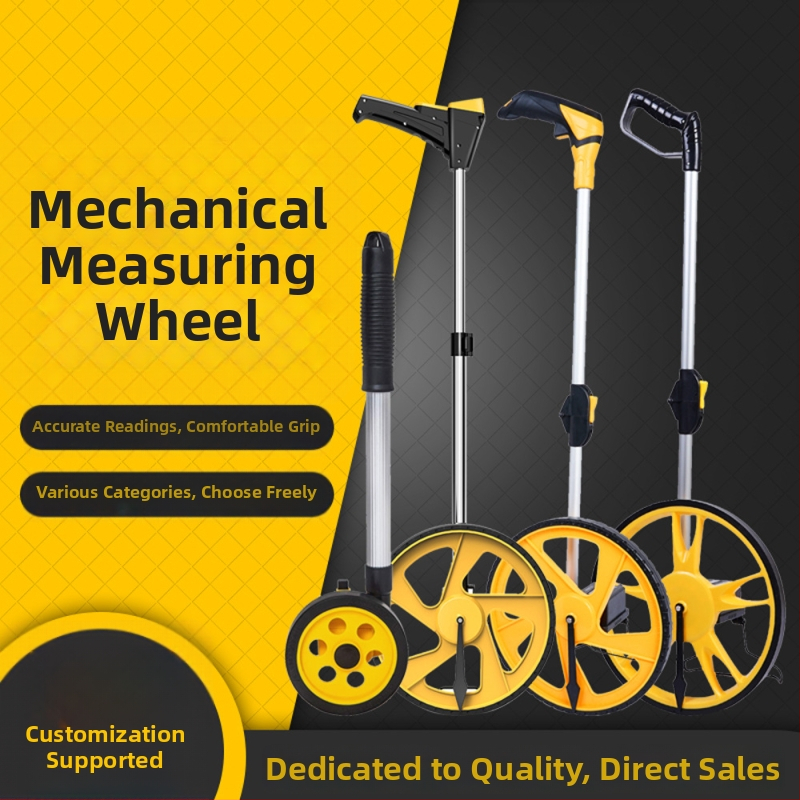 Mehānisks attāluma mērierāts ar riteņu un digitālo displeju, manuāla vadība, ārējiem mērījumiem