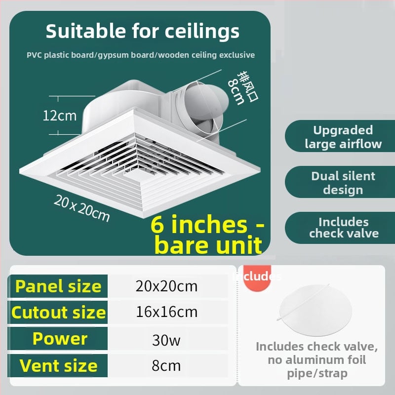 Mennyezeti kivitelű kivezető/szellőző ventilátor, modell Ddpqs0107, 220V, 1400W, mechanikus vezérlés