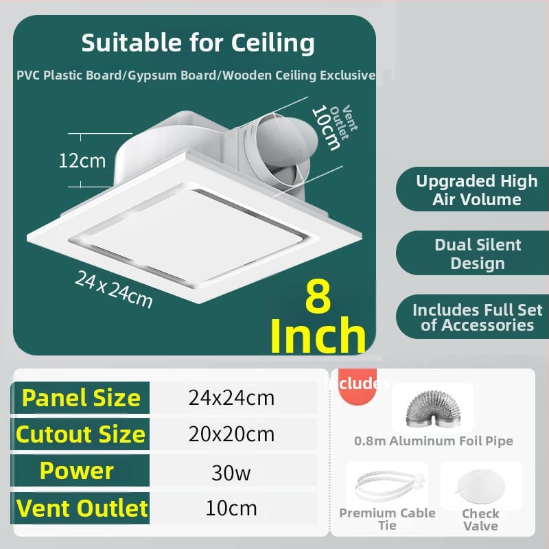 Mennyezeti kivitelű kivezető/szellőző ventilátor, modell Ddpqs0107, 220V, 1400W, mechanikus vezérlés