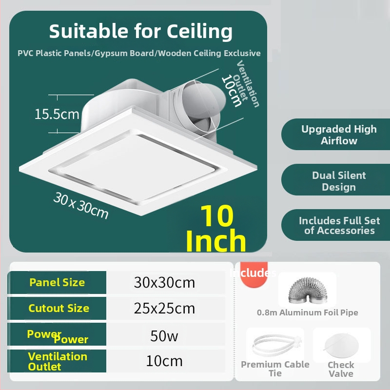 Mennyezeti kivitelű kivezető/szellőző ventilátor, modell Ddpqs0107, 220V, 1400W, mechanikus vezérlés