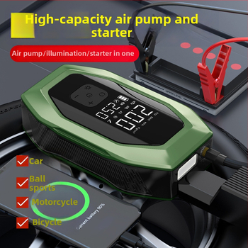 Автомобилно аварийно захранване с безжична помпа за надуване - 12V DC, 6A, под 80W, поток въздуха 35 л/мин, цифров дисплей