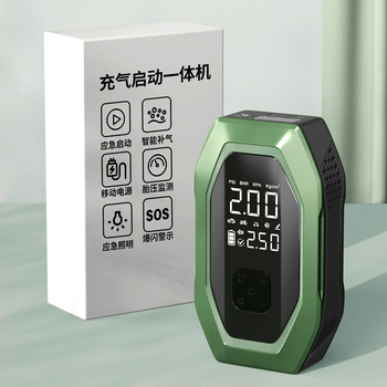 Автомобилно аварийно захранване с безжична помпа за надуване - 12V DC, 6A, под 80W, поток въздуха 35 л/мин, цифров дисплей