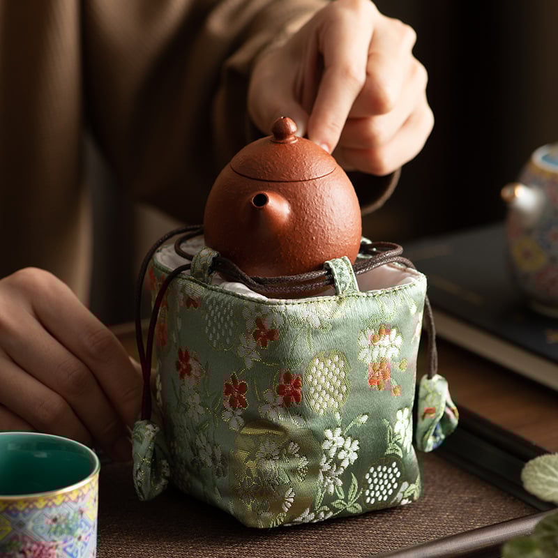 Teaceremonia kiegészítők tároló táskája – hordozható szövet tea készlet táska, Daantang, új kínai stílus