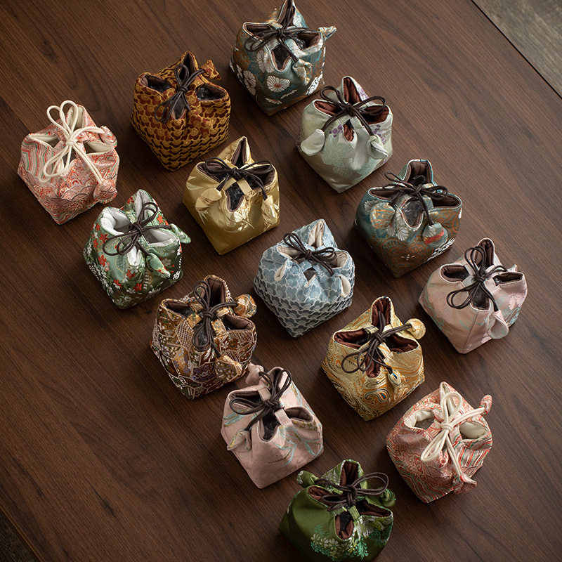 Teaceremonia kiegészítők tároló táskája – hordozható szövet tea készlet táska, Daantang, új kínai stílus