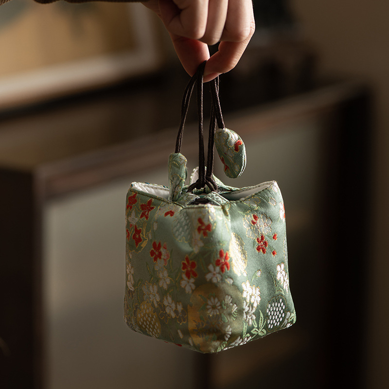 Teaceremonia kiegészítők tároló táskája – hordozható szövet tea készlet táska, Daantang, új kínai stílus