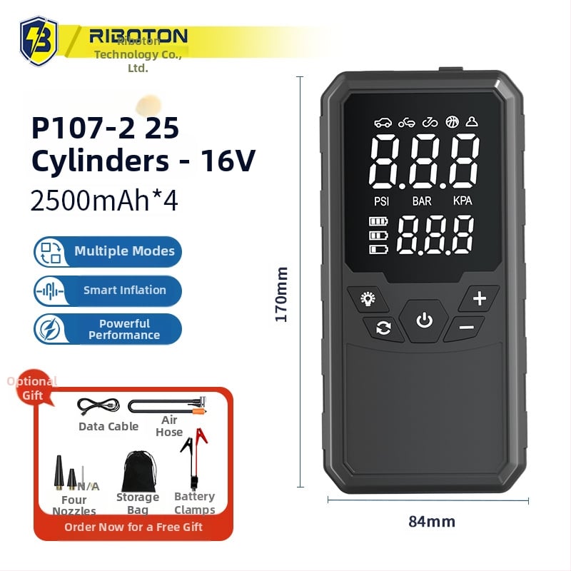 Автомобилен стартер с вградена въздушна помпа – 12V, 720A, 35 л/мин, 80W, цифров дисплей