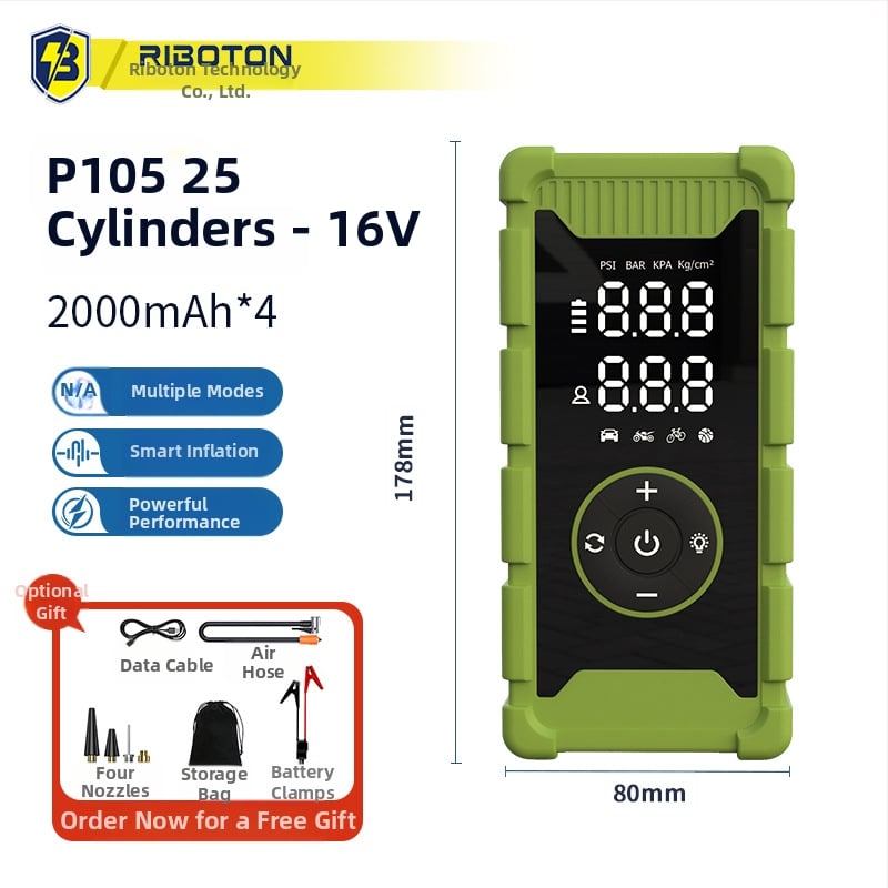Автомобилен стартер с вградена въздушна помпа – 12V, 720A, 35 л/мин, 80W, цифров дисплей