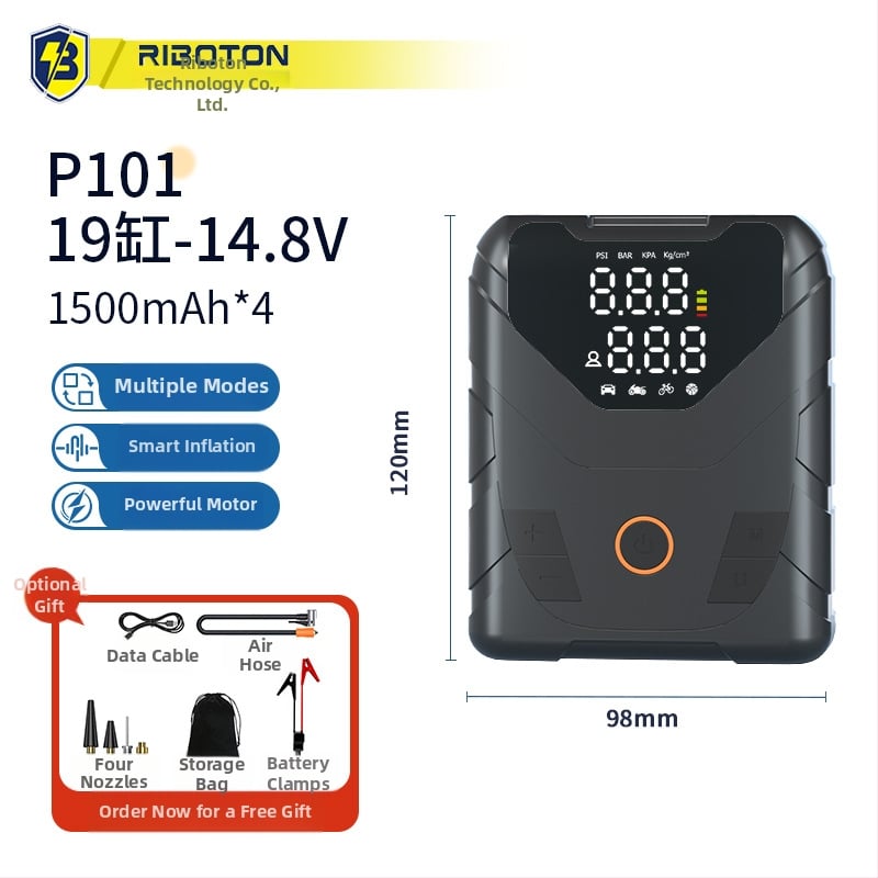 Автомобилен стартер с вградена въздушна помпа – 12V, 720A, 35 л/мин, 80W, цифров дисплей