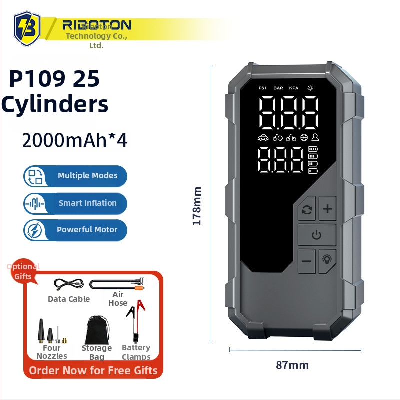 Автомобилен стартер с вградена въздушна помпа – 12V, 720A, 35 л/мин, 80W, цифров дисплей