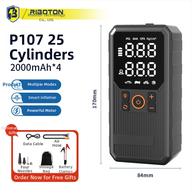 Автомобилен стартер с вградена въздушна помпа – 12V, 720A, 35 л/мин, 80W, цифров дисплей