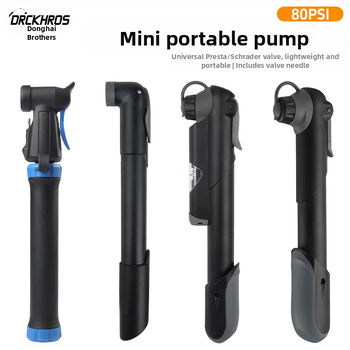 Mini portatīvais velosipēdu pumpis ar manometru (Modelis 61, plastmasas korpuss)