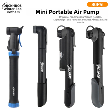 Mini portatīvais velosipēdu pumpis ar manometru (Modelis 61, plastmasas korpuss)