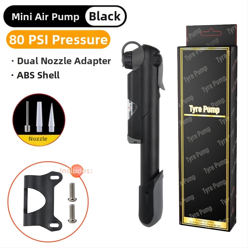 Mini portatīvais velosipēdu pumpis ar manometru (Modelis 61, plastmasas korpuss)