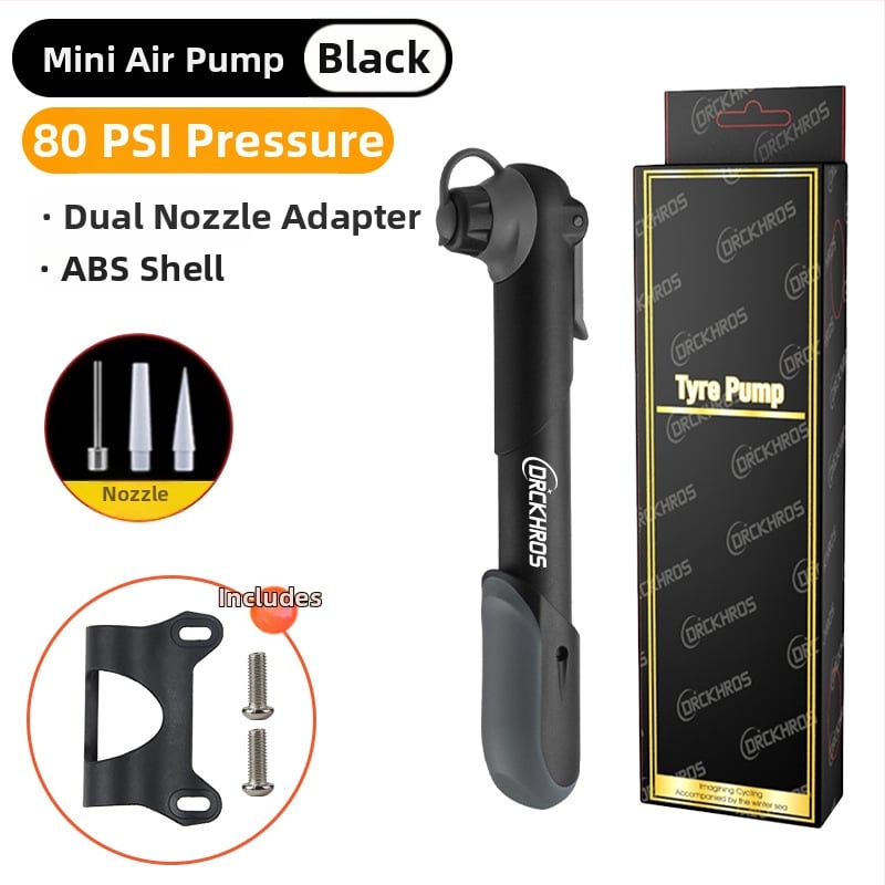 Mini portatīvais velosipēdu pumpis ar manometru (Modelis 61, plastmasas korpuss)