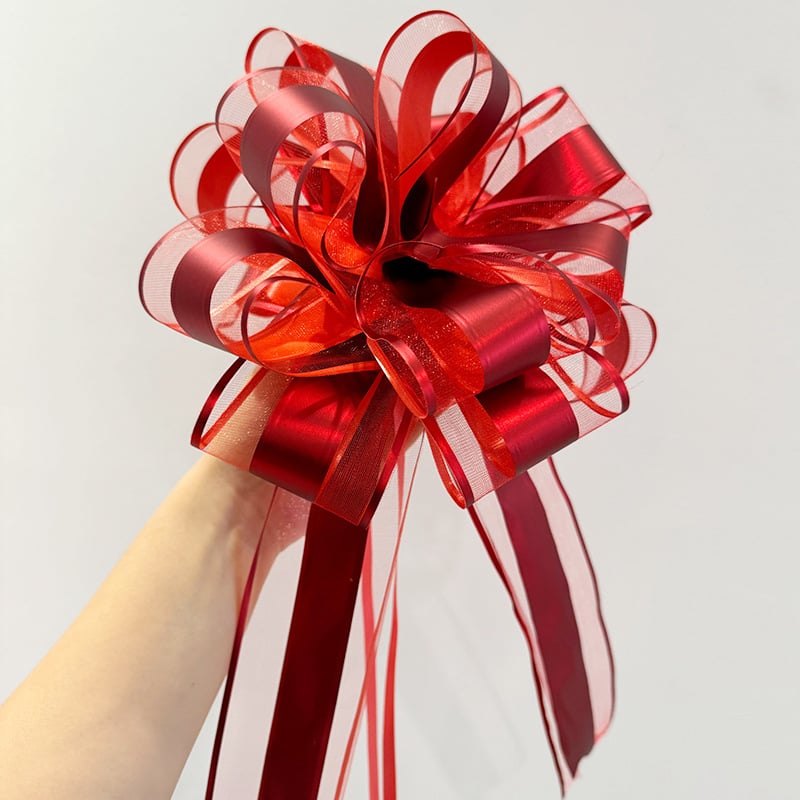 Esküvői autódekoráció – kézi girland a visszapillantó tükörhöz és az ajtókilincsekhez (Anyag: Snow gauze; Csomagolás: OPP zacskó; Esküvőre; Egyéb esküvői kellékek)