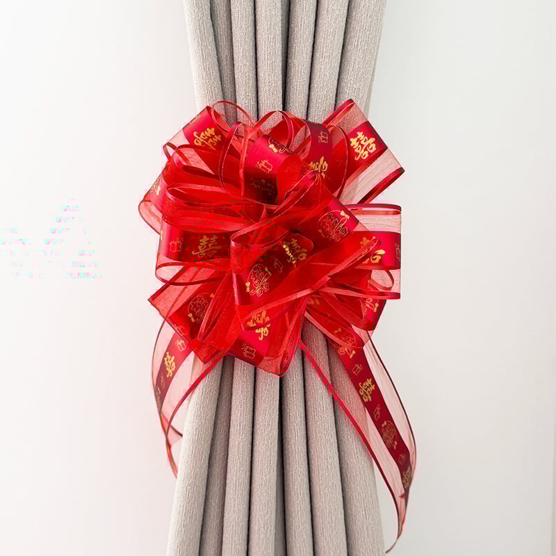 Esküvői autódekoráció – kézi girland a visszapillantó tükörhöz és az ajtókilincsekhez (Anyag: Snow gauze; Csomagolás: OPP zacskó; Esküvőre; Egyéb esküvői kellékek)