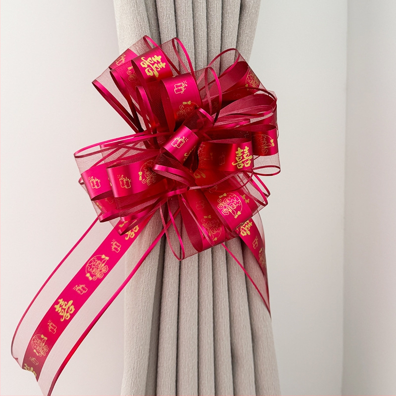 Vestuvėms skirtas automobilio dekoras – rankinė girlianda galinio vaizdo veidrodžiui ir durų rankenėlėms (Medžiaga: Snow gauze; Pakuotė: OPP maišelis; Vestuvėms; Kitos vestuvinės prekės)