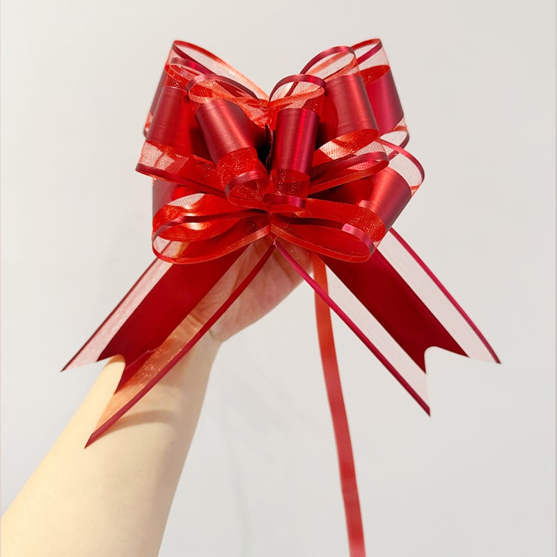 Esküvői autódekoráció – kézi girland a visszapillantó tükörhöz és az ajtókilincsekhez (Anyag: Snow gauze; Csomagolás: OPP zacskó; Esküvőre; Egyéb esküvői kellékek)