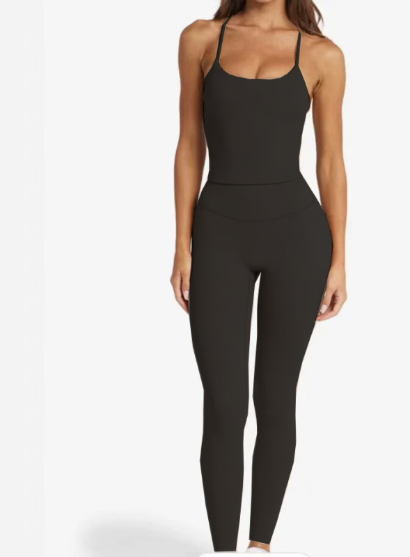 Σετ γιόγκα για γυναίκες, τοπ χωρίς μανίκια με μαξιλαράκια στήθους, ύφασμα νάιλον-ελαστάν, 3/4 σορτς