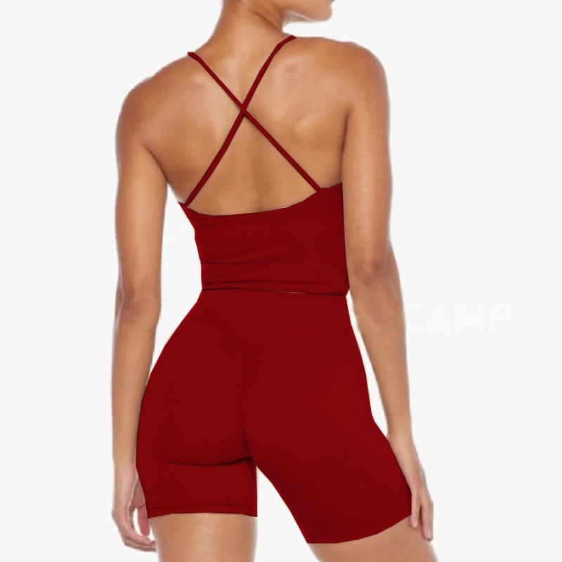 Σετ γιόγκα για γυναίκες, τοπ χωρίς μανίκια με μαξιλαράκια στήθους, ύφασμα νάιλον-ελαστάν, 3/4 σορτς