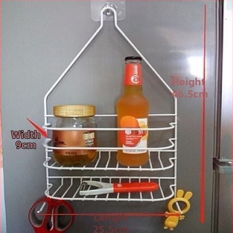 Fără găuri: Raft triunghiular pentru baie, montat în colț, din fier forjat, cu mai multe niveluri