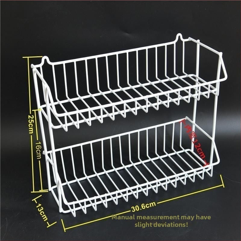 Fără găuri: Raft triunghiular pentru baie, montat în colț, din fier forjat, cu mai multe niveluri