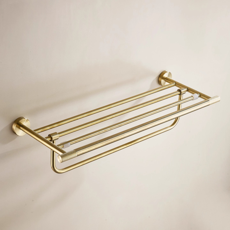 Suport de prosoape pe perete, 2 etaje, din oțel inoxidabil 304, montaj perforat, încărcare 10 kg