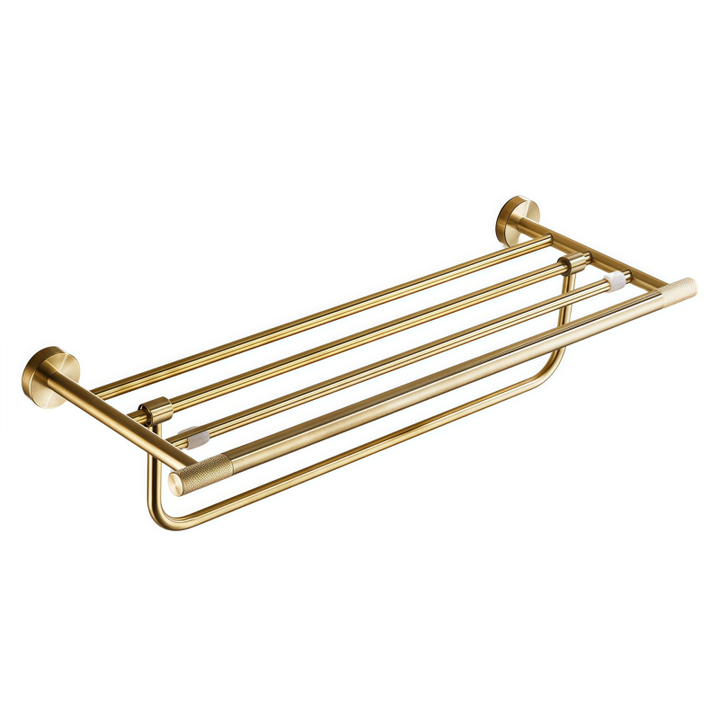 Suport de prosoape pe perete, 2 etaje, din oțel inoxidabil 304, montaj perforat, încărcare 10 kg