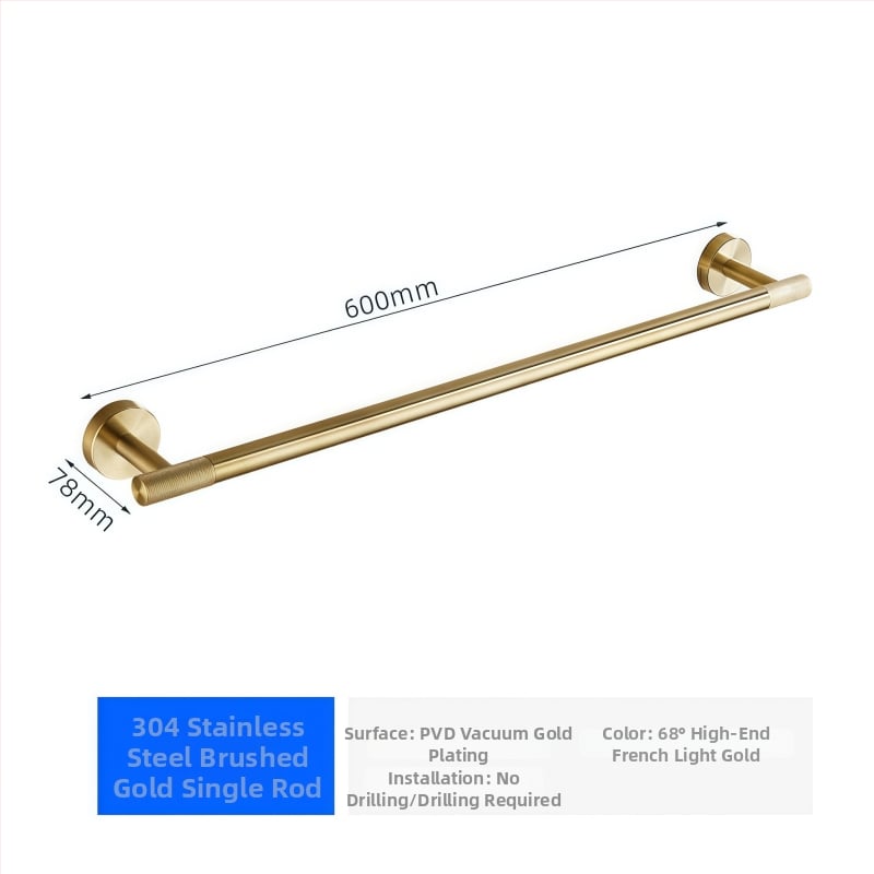Suport de prosoape pe perete, 2 etaje, din oțel inoxidabil 304, montaj perforat, încărcare 10 kg