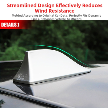 Haizivju fin antena automašīnai; Montāža: līmējama; Spriegums: 12V; Strāva: 12A; Kalpošanas laiks: 999999