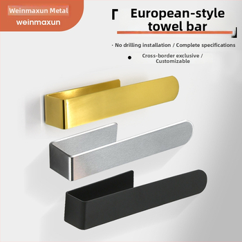 Oțel inoxidabil 304 — suport european pentru prosoape, montaj cu adeziv, fără găuri, sarcină de 5 kg