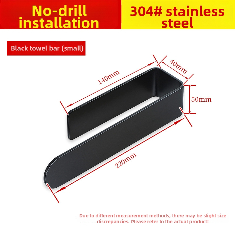 Oțel inoxidabil 304 — suport european pentru prosoape, montaj cu adeziv, fără găuri, sarcină de 5 kg