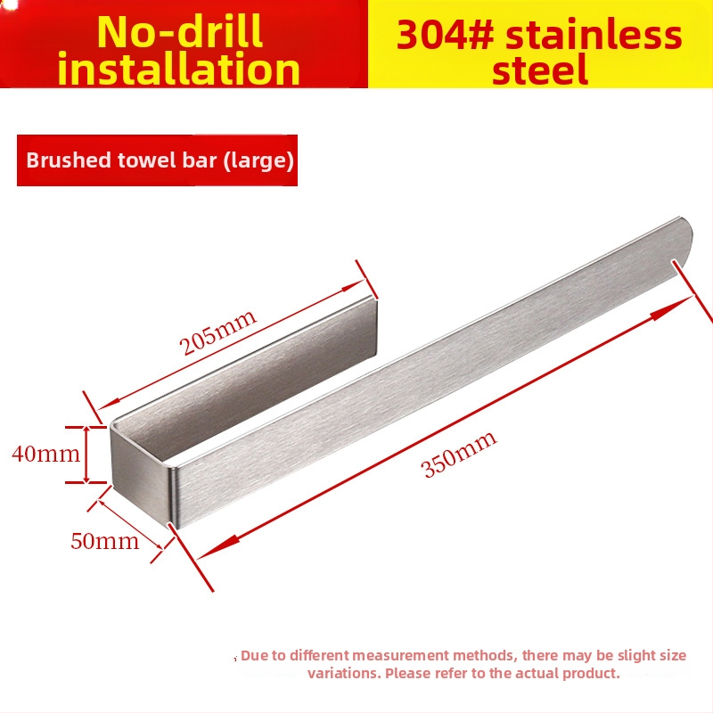 Oțel inoxidabil 304 — suport european pentru prosoape, montaj cu adeziv, fără găuri, sarcină de 5 kg
