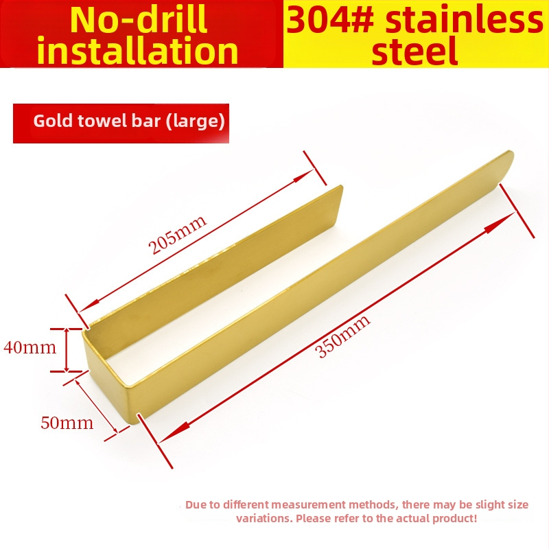 Oțel inoxidabil 304 — suport european pentru prosoape, montaj cu adeziv, fără găuri, sarcină de 5 kg