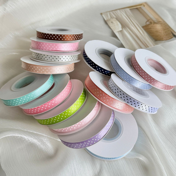 Poliészter pöttyös szalag hajdíszekhez és ajándékcsomagoláshoz – DIY dekoratív szalag