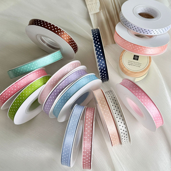 Poliészter pöttyös szalag hajdíszekhez és ajándékcsomagoláshoz – DIY dekoratív szalag