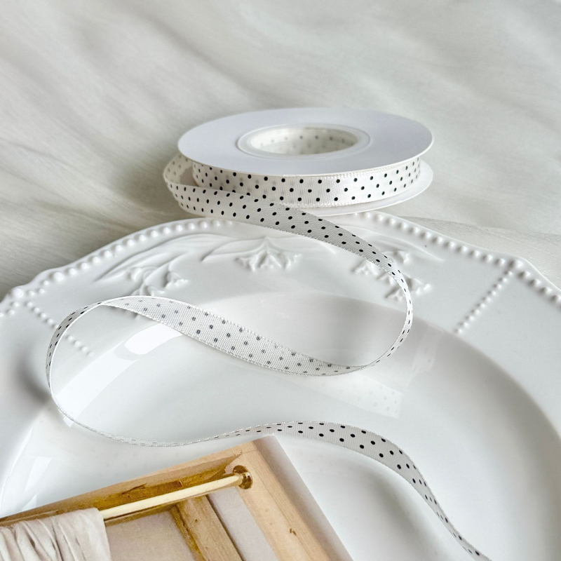 Poliészter pöttyös szalag hajdíszekhez és ajándékcsomagoláshoz – DIY dekoratív szalag