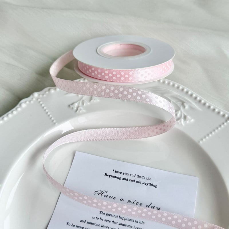 Poliészter pöttyös szalag hajdíszekhez és ajándékcsomagoláshoz – DIY dekoratív szalag