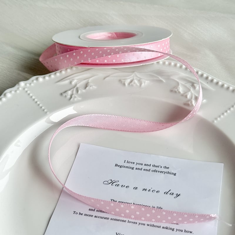 Poliészter pöttyös szalag hajdíszekhez és ajándékcsomagoláshoz – DIY dekoratív szalag